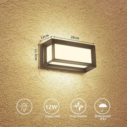 Brilagi - LED Venkovní nástěnné svítidlo PARKER LED/12W/230V antracit IP44