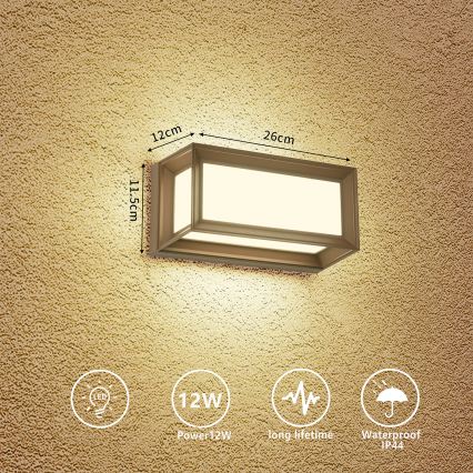 Brilagi - LED Venkovní nástěnné svítidlo PARKER LED/12W/230V hnědá IP44