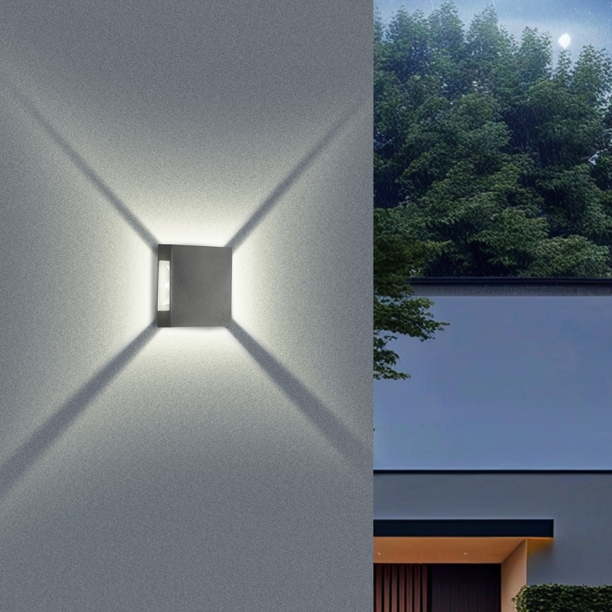 Brilagi - LED Venkovní nástěnné svítidlo QUADRAY LED/4W/230V antracit IP65
