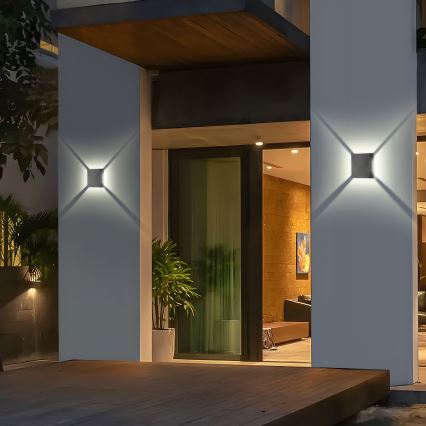 Brilagi - LED Venkovní nástěnné svítidlo QUADRAY LED/4W/230V antracit IP65