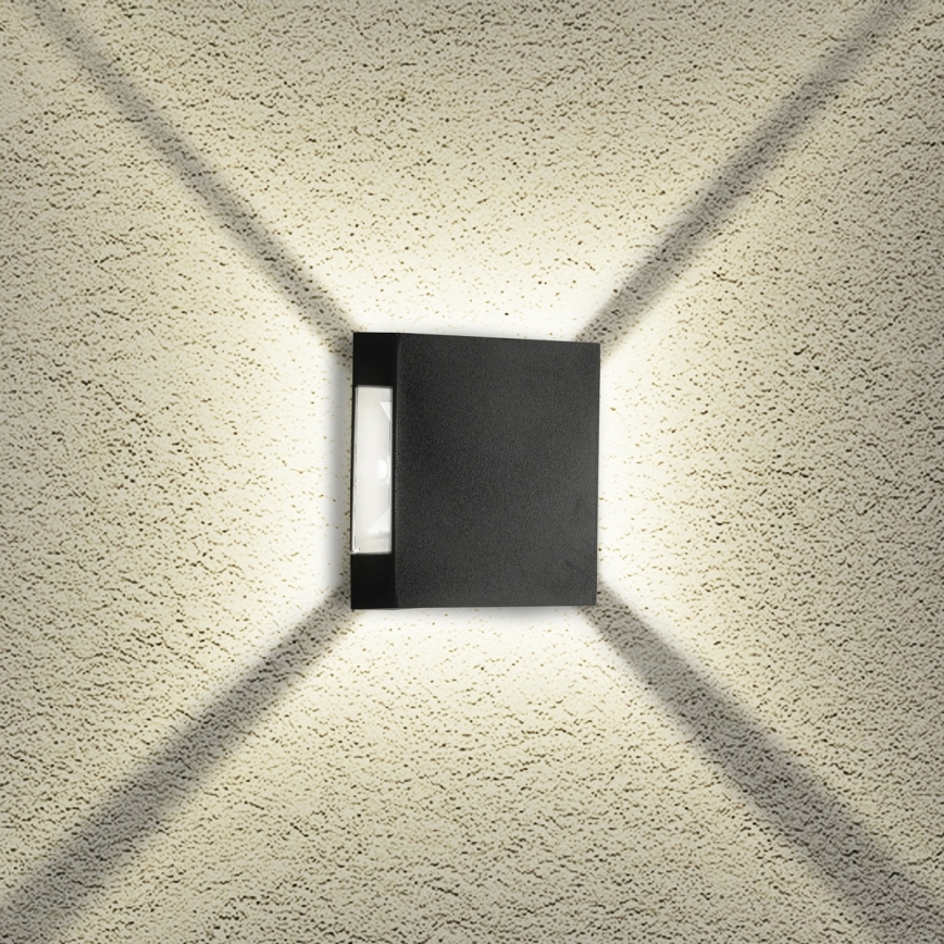 Brilagi - LED Venkovní nástěnné svítidlo QUADRAY LED/4W/230V černá IP65