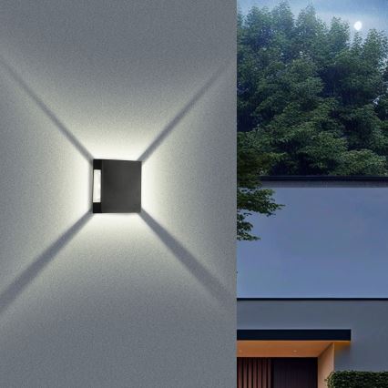 Brilagi - LED Venkovní nástěnné svítidlo QUADRAY LED/4W/230V černá IP65