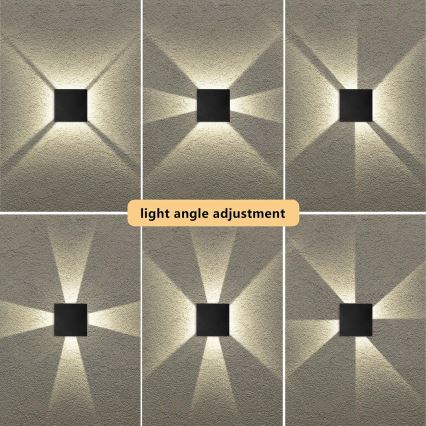 Brilagi - LED Venkovní nástěnné svítidlo QUADRAY LED/4W/230V černá IP65