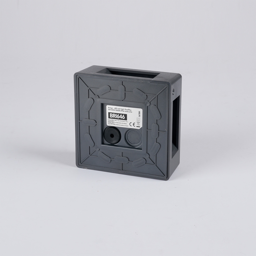 Brilagi - LED Venkovní nástěnné svítidlo QUADRAY LED/6W/230V antracit IP54