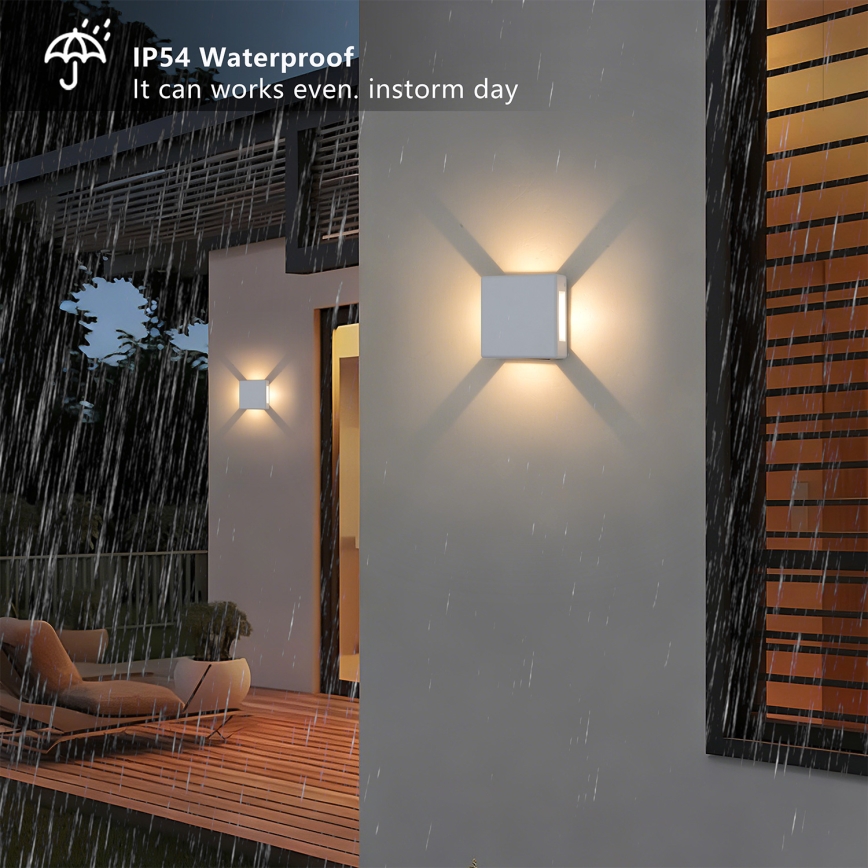 Brilagi - LED Venkovní nástěnné svítidlo QUADRAY LED/6W/230V bílá IP54