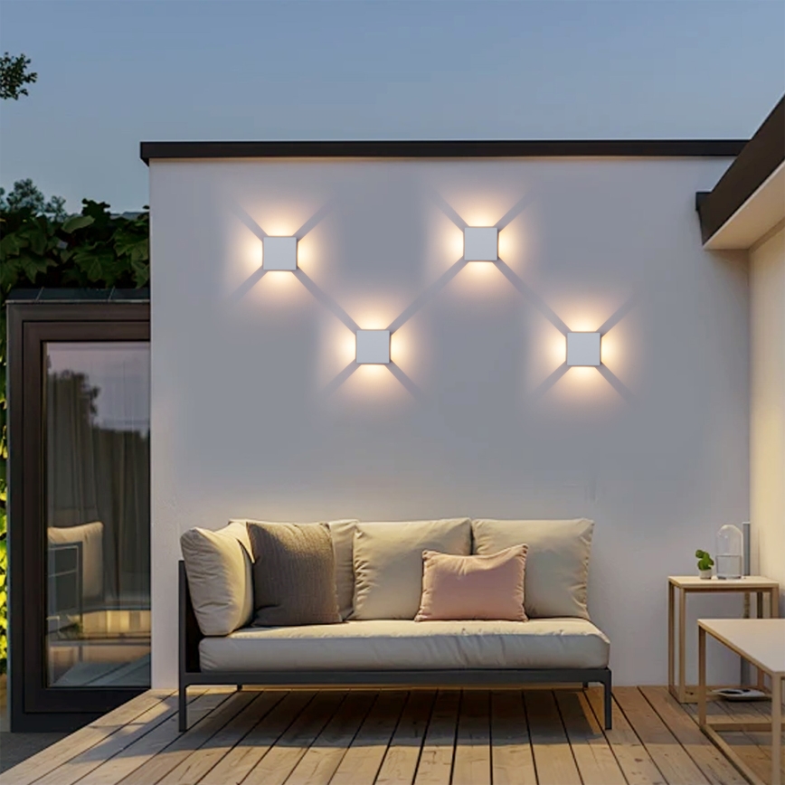 Brilagi - LED Venkovní nástěnné svítidlo QUADRAY LED/6W/230V bílá IP54