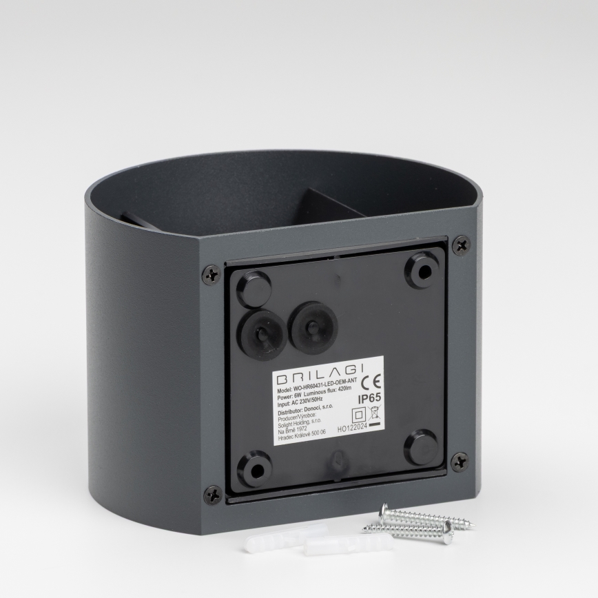 Brilagi - LED Venkovní nástěnné svítidlo RONDO LED/6W/230V antracit IP54
