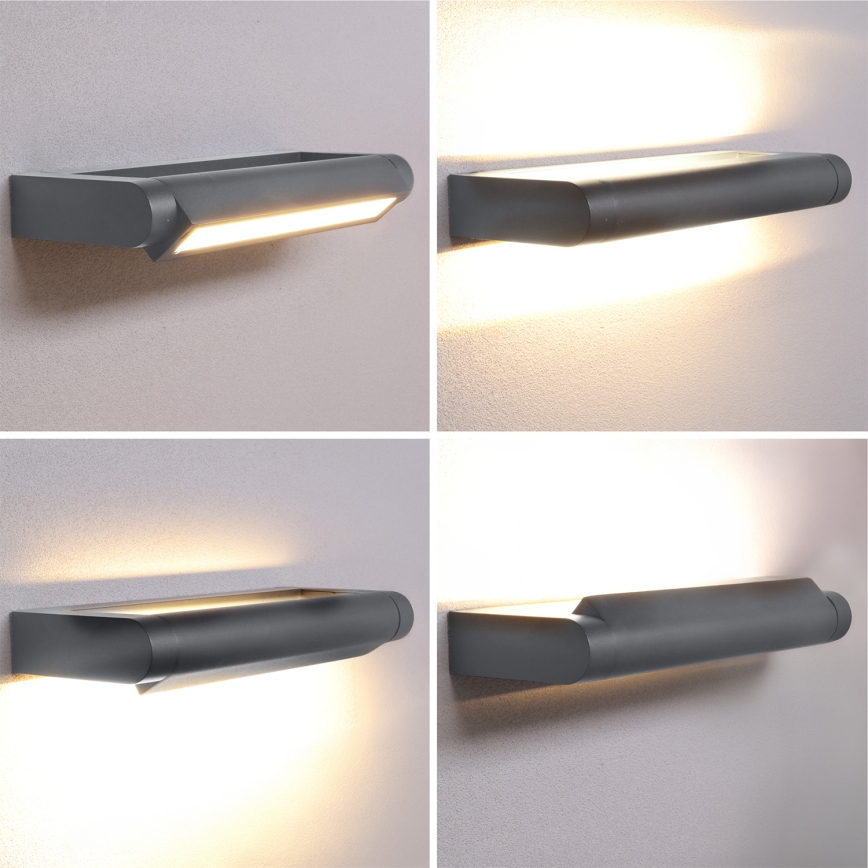 Brilagi - LED Venkovní nástěnné svítidlo SALERNO LED/12W/230V 35,5 cm antracit IP65