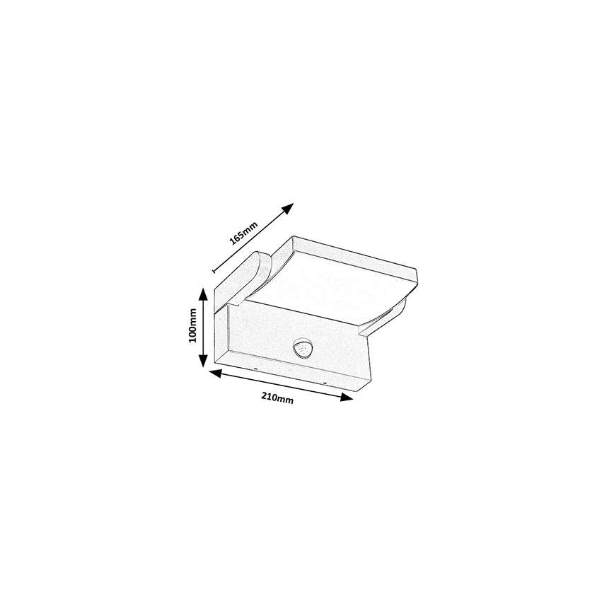 Brilagi - LED Venkovní nástěnné svítidlo se senzorem ANKLE LED/18W/230V 3000K IP65 antracit