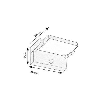 Brilagi - LED Venkovní nástěnné svítidlo se senzorem ANKLE LED/18W/230V 4000K IP65 antracit