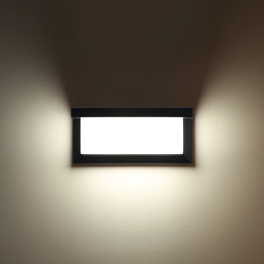 Brilagi - LED Venkovní nástěnné svítidlo se senzorem BRICKY LED/12W/230V černá IP54