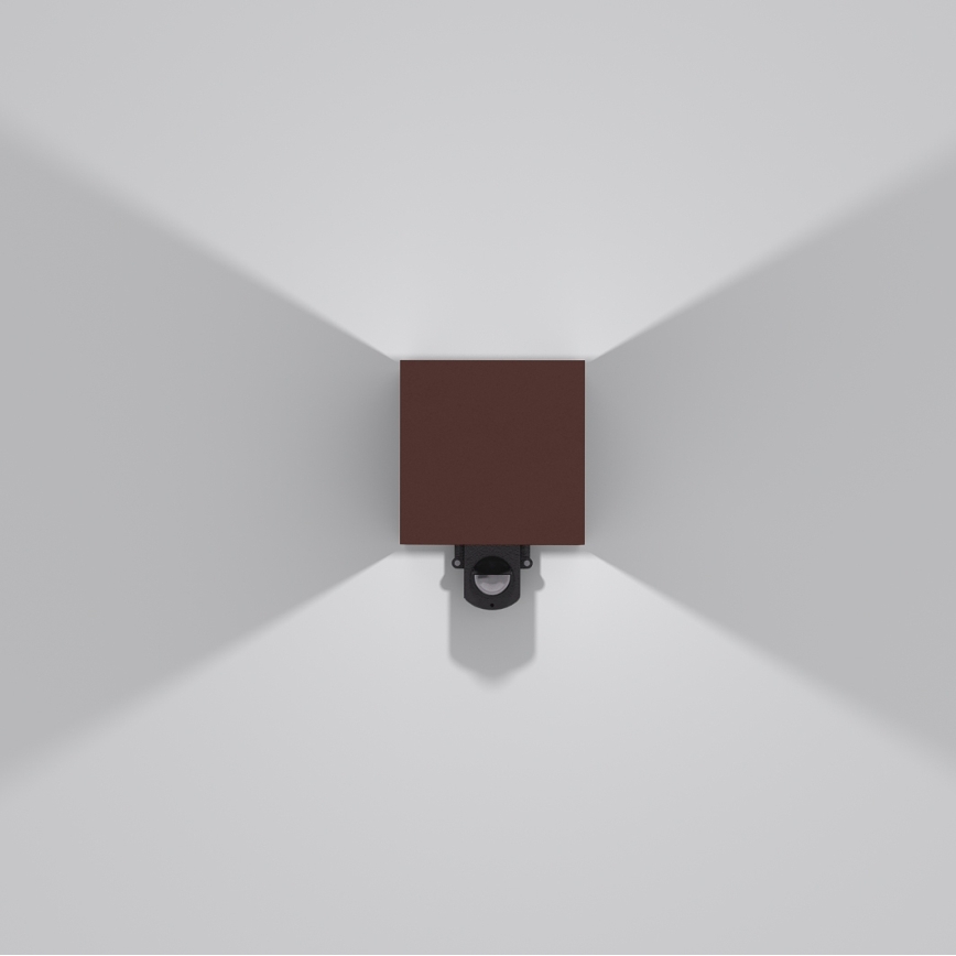 Brilagi - LED Venkovní nástěnné svítidlo se senzorem CUBE LED/6W/230V hnědá IP65