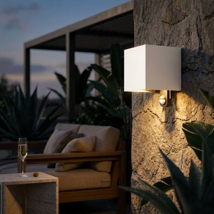 Brilagi - LED Venkovní nástěnné svítidlo se senzorem CUBE LED/6W/230V šedá IP65