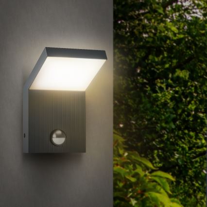 Brilagi - LED Venkovní nástěnné svítidlo se senzorem RIANO LED/8W/230V antracit IP65