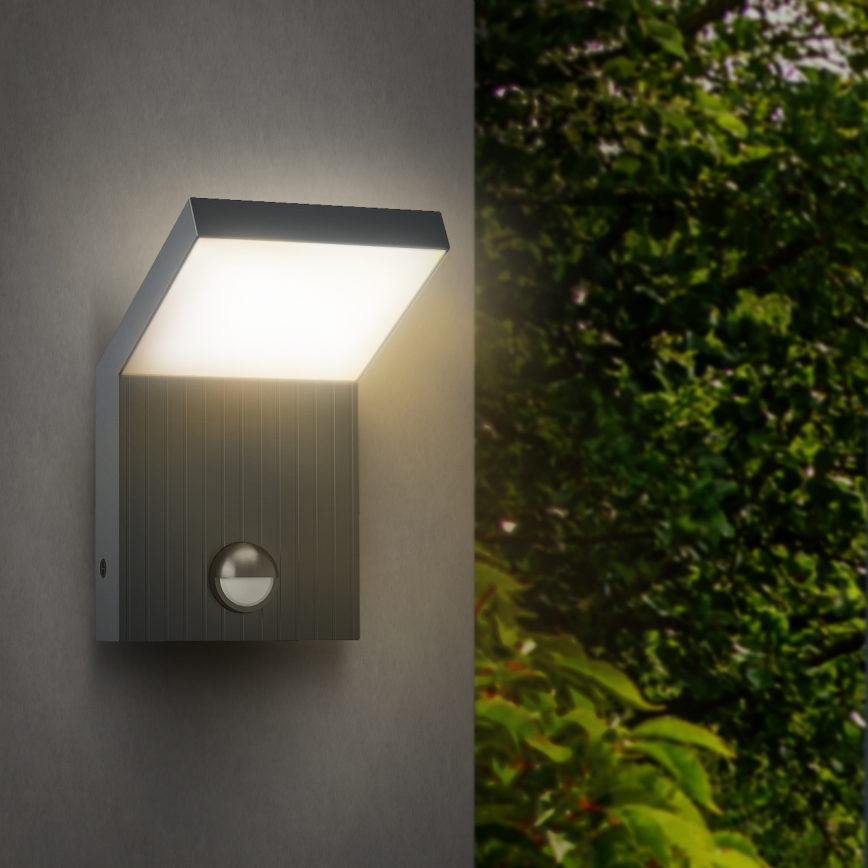 Brilagi - LED Venkovní nástěnné svítidlo se senzorem RIANO LED/8W/230V antracit IP65