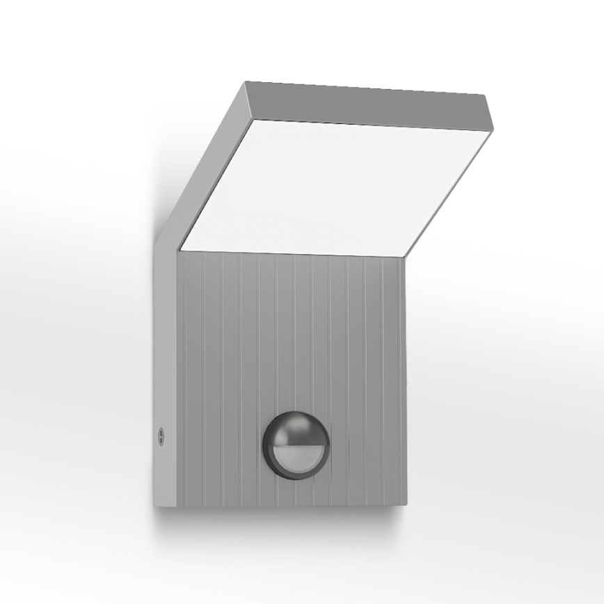 Brilagi - LED Venkovní nástěnné svítidlo se senzorem RIANO LED/8W/230V stříbrná IP65