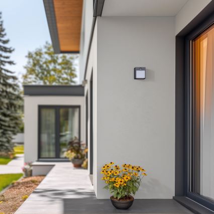 Brilagi - LED Venkovní nástěnné svítidlo se senzorem TERNI LED/12W/230V antracit IP44