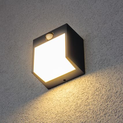 Brilagi - LED Venkovní nástěnné svítidlo se senzorem TERNI LED/12W/230V antracit IP44