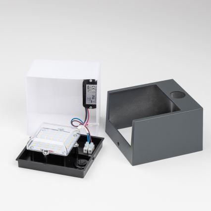 Brilagi - LED Venkovní nástěnné svítidlo se senzorem TERNI LED/12W/230V antracit IP44