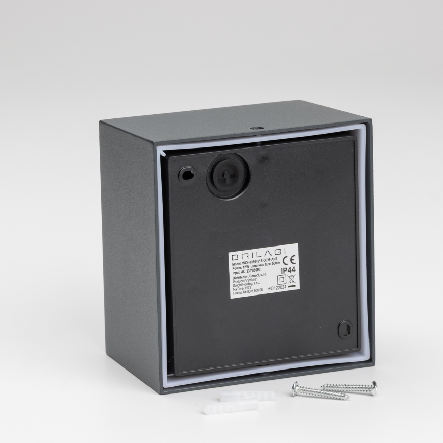 Brilagi - LED Venkovní nástěnné svítidlo se senzorem TERNI LED/12W/230V antracit IP44