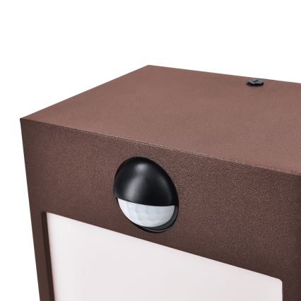 Brilagi - LED Venkovní nástěnné svítidlo se senzorem TERNI LED/12W/230V hnědá IP44
