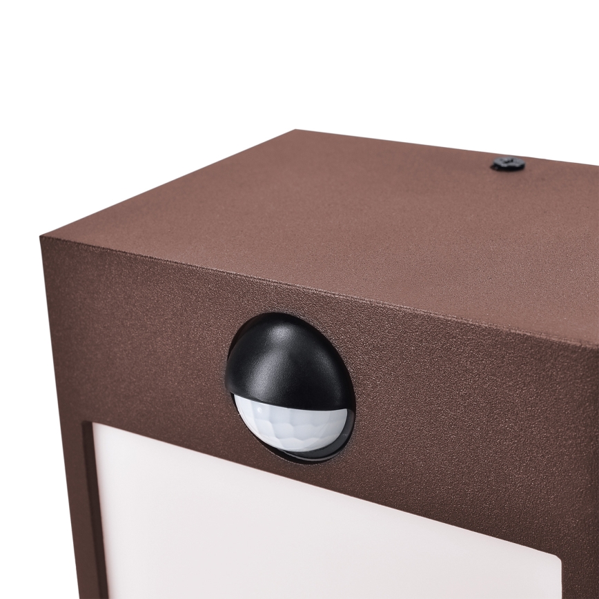 Brilagi - LED Venkovní nástěnné svítidlo se senzorem TERNI LED/12W/230V hnědá IP44