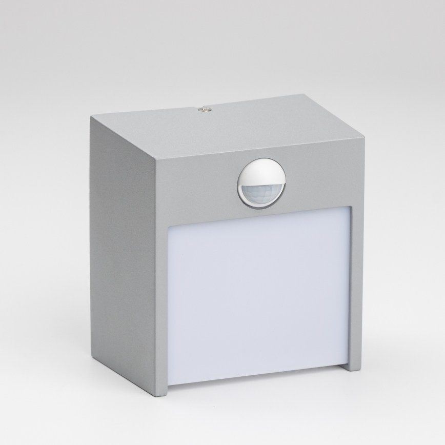 Brilagi - LED Venkovní nástěnné svítidlo se senzorem TERNI LED/12W/230V šedá IP44