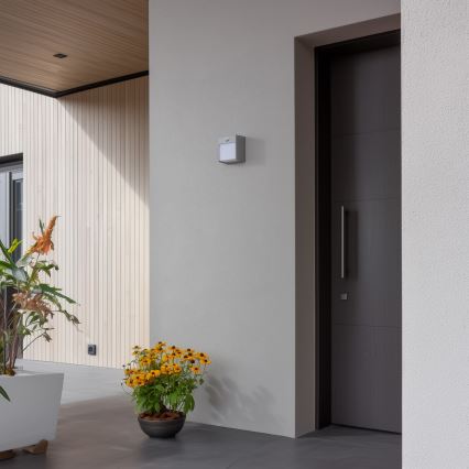 Brilagi - LED Venkovní nástěnné svítidlo se senzorem TERNI LED/12W/230V šedá IP44