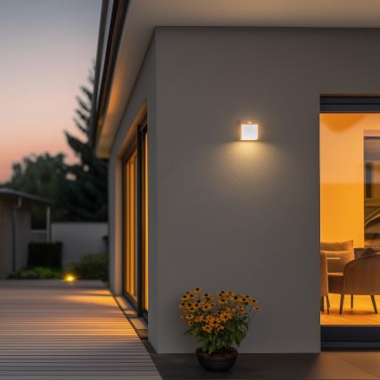 Brilagi - LED Venkovní nástěnné svítidlo se senzorem TERNI LED/12W/230V šedá IP44