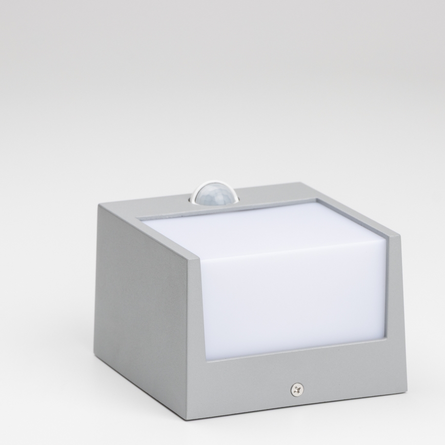 Brilagi - LED Venkovní nástěnné svítidlo se senzorem TERNI LED/12W/230V šedá IP44