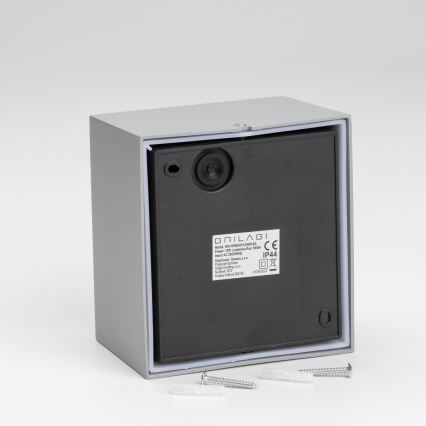 Brilagi - LED Venkovní nástěnné svítidlo se senzorem TERNI LED/12W/230V šedá IP44