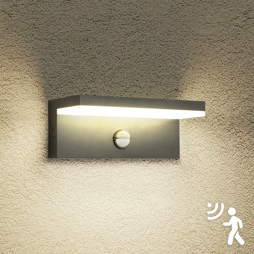 Brilagi - LED Venkovní nástěnné svítidlo se senzorem TESSI LED/10W/230V antracit IP54