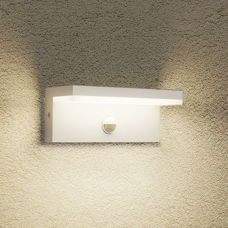 Brilagi - LED Venkovní nástěnné svítidlo se senzorem TESSI LED/10W/230V bílá IP54