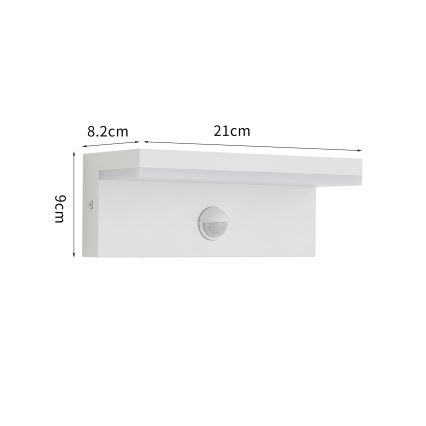 Brilagi - LED Venkovní nástěnné svítidlo se senzorem TESSI LED/10W/230V bílá IP54
