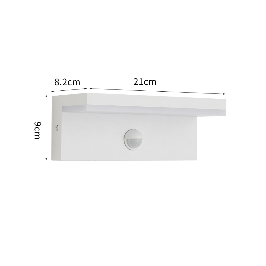 Brilagi - LED Venkovní nástěnné svítidlo se senzorem TESSI LED/10W/230V bílá IP54