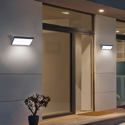 Brilagi - LED Venkovní nástěnné svítidlo se senzorem TRIANGLE LED/20W/230V antracit IP65