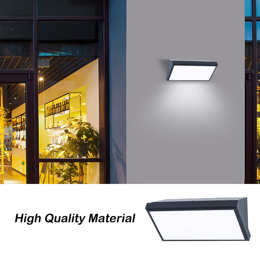 Brilagi - LED Venkovní nástěnné svítidlo se senzorem TRIANGLE LED/20W/230V antracit IP65