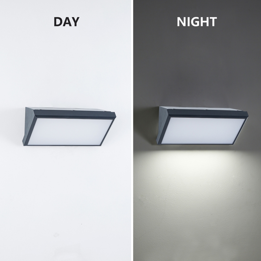 Brilagi - LED Venkovní nástěnné svítidlo se senzorem TRIANGLE LED/20W/230V antracit IP65