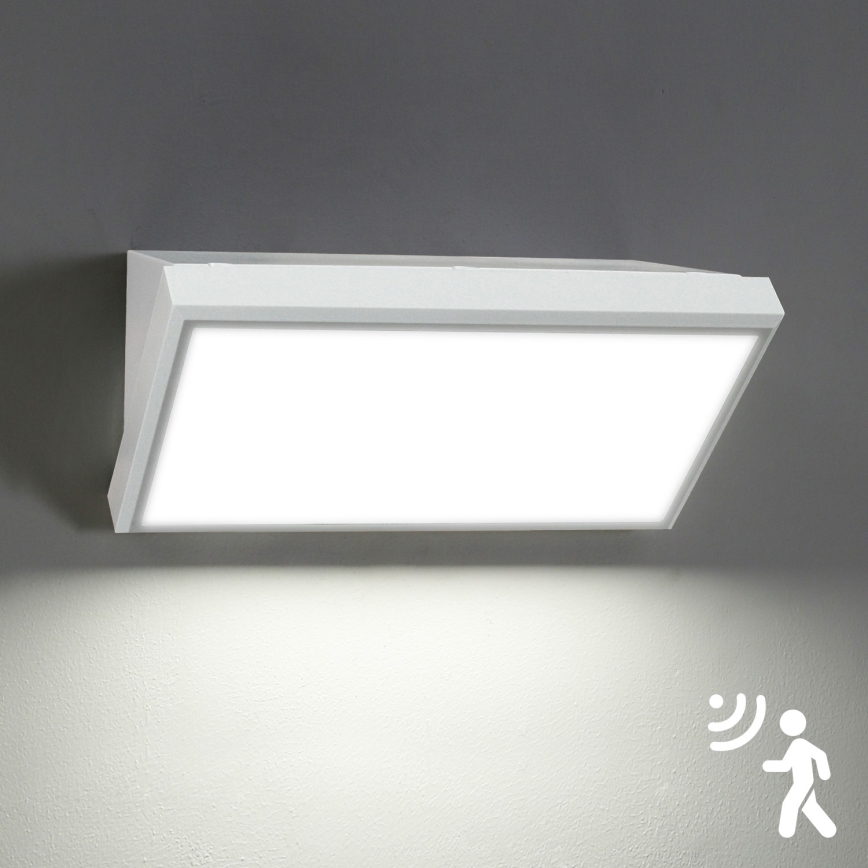 Brilagi - LED Venkovní nástěnné svítidlo se senzorem TRIANGLE LED/20W/230V bílá IP65