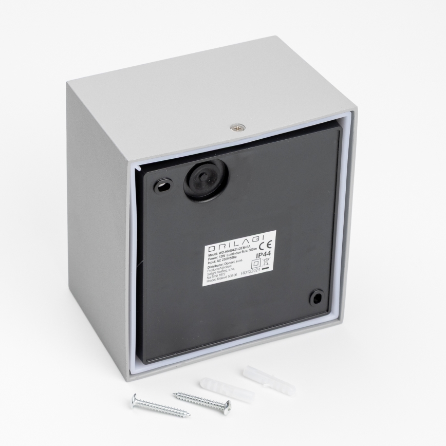 Brilagi - LED Venkovní nástěnné svítidlo TERNI LED/12W/230V šedá IP44