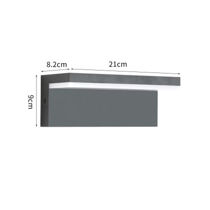 Brilagi - LED Venkovní nástěnné svítidlo TESSI LED/10W/230V antracit IP54