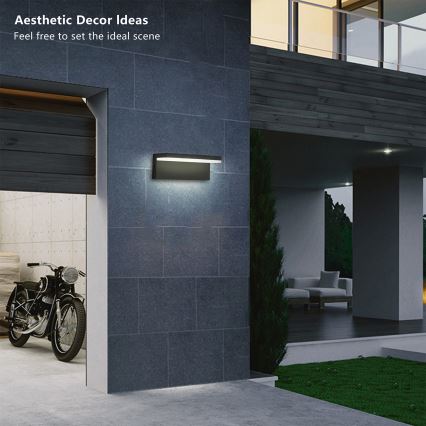 Brilagi - LED Venkovní nástěnné svítidlo TESSI LED/10W/230V černá IP54