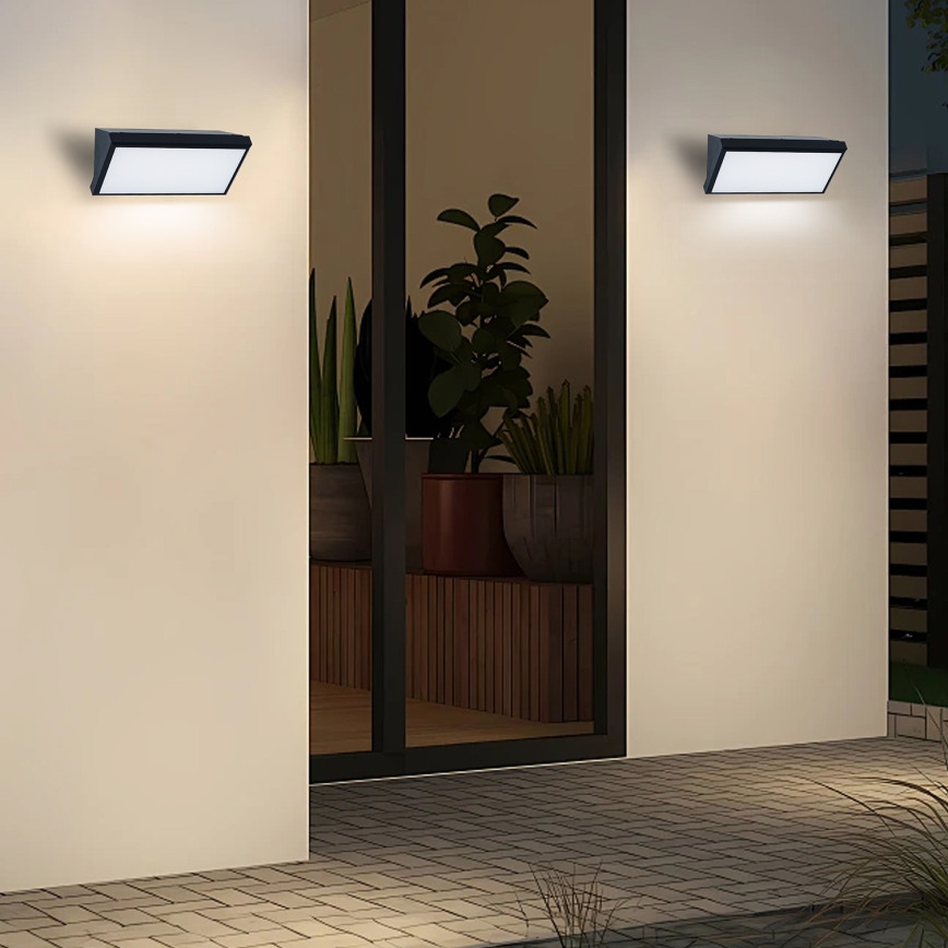 Brilagi - LED Venkovní nástěnné svítidlo TRIANGLE LED/20W/230V 3000/4000/6500K černá IP65