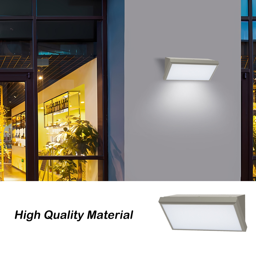 Brilagi - LED Venkovní nástěnné svítidlo TRIANGLE LED/20W/230V šedá IP65