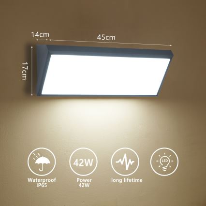 Brilagi - LED Venkovní nástěnné svítidlo TRIANGLE LED/42W/230V antracit IP65