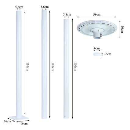 Brilagi - LED Venkovní pouliční lampa URBANSPARK LED/120W/230V bílá IP65