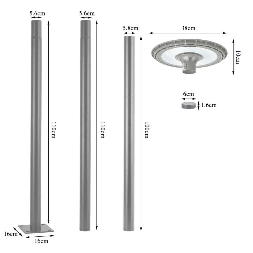 Brilagi - LED Venkovní pouliční lampa URBANSPARK LED/120W/230V šedá IP65
