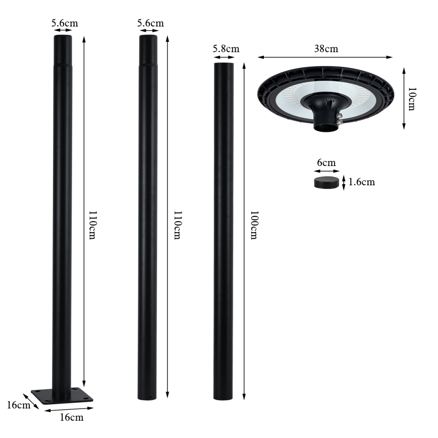 Brilagi - LED Venkovní pouliční lampa URBANSPARK LED/60W/230V černá IP65
