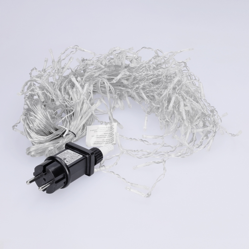 Brilagi - LED Venkovní  řetěz 200xLED/8 funkcí 13m IP44 studená bílá rampouchy