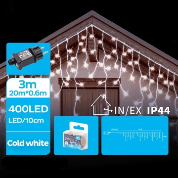 Brilagi - LED Venkovní  řetěz 400xLED/8 funkcí 23x0,6m IP44 studená bílá
